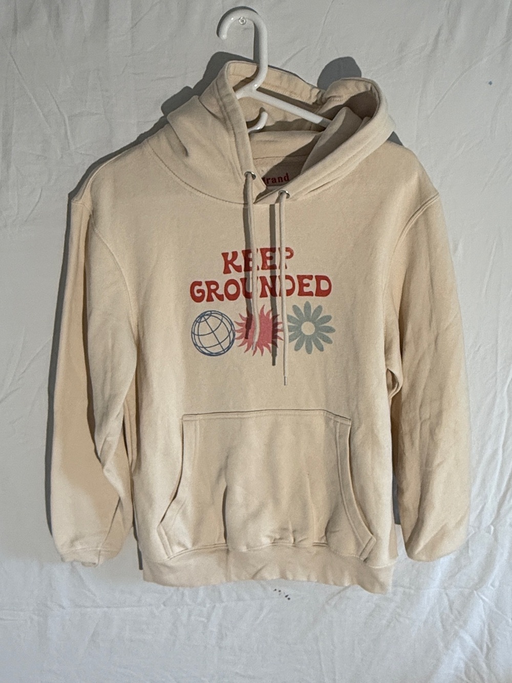 Mure and Grand - Keep Grounded Cream Graphic Hoodie
